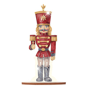 Wooden Crystal Painting Desktop Kit Diamond Art Table Decor(Xmas Nutcracker #10)