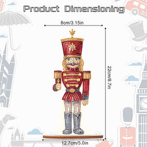 Wooden Crystal Painting Desktop Kit Diamond Art Table Decor(Xmas Nutcracker #10)