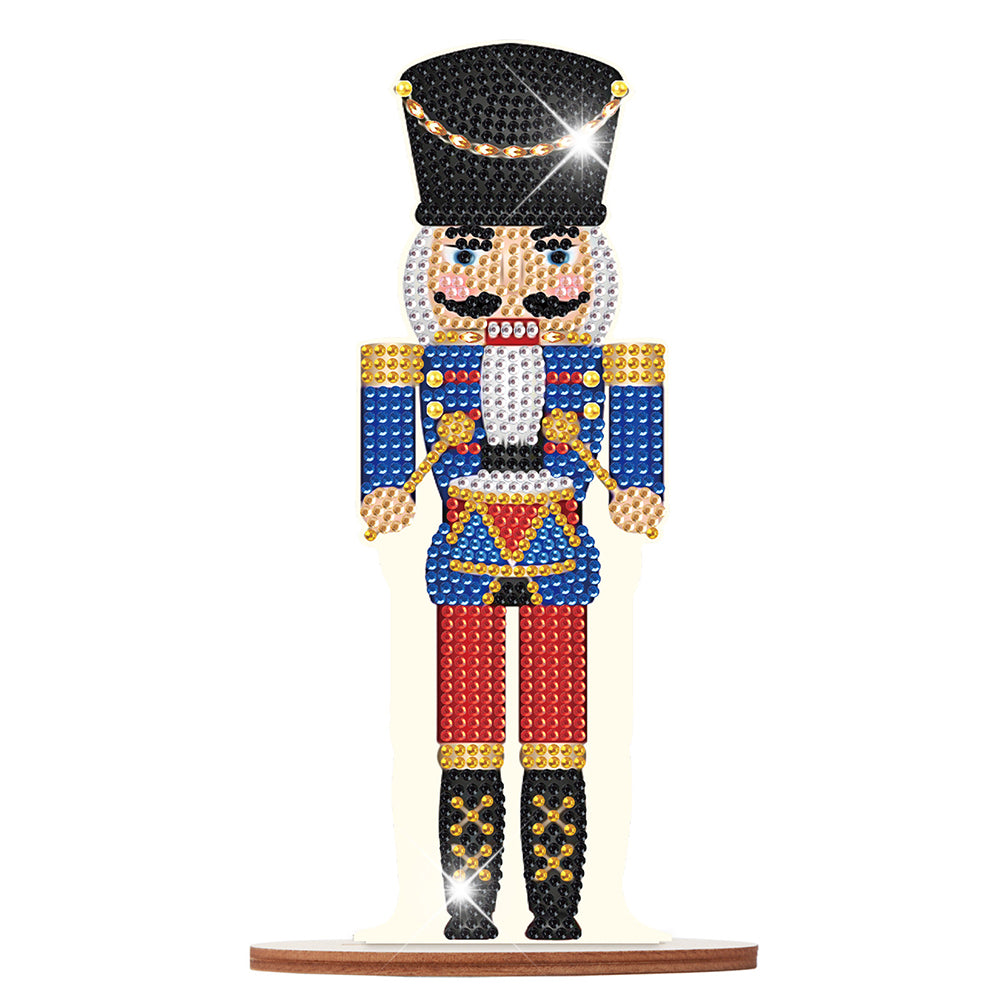 Wooden Crystal Painting Desktop Kit Diamond Art Table Decor(Xmas Nutcracker #13)