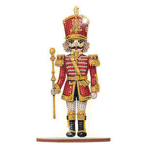 Wooden Crystal Painting Desktop Kit Diamond Art Table Decor(Xmas Nutcracker #14)