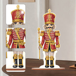 Wooden Crystal Painting Desktop Kit Diamond Art Table Decor(Xmas Nutcracker #14)