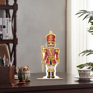 Wooden Crystal Painting Desktop Kit Diamond Art Table Decor(Xmas Nutcracker #14)