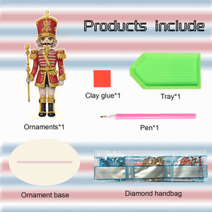 Wooden Crystal Painting Desktop Kit Diamond Art Table Decor(Xmas Nutcracker #14)