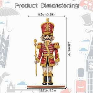 Wooden Crystal Painting Desktop Kit Diamond Art Table Decor(Xmas Nutcracker #14)