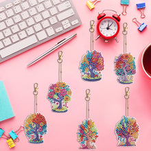 Load image into Gallery viewer, 6PCS Double Sided Special Shape Diamond Painting Keychain (Tree of Life)
