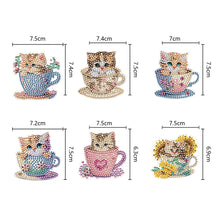 Load image into Gallery viewer, 6PCS Double Sided Special Shape Diamond Painting Keychain (Teacup Kitten)
