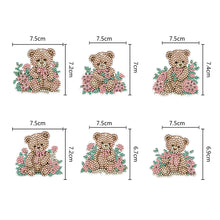 Load image into Gallery viewer, 6PCS Double Sided Special Shape Diamond Painting Keychain (Cute Bear #9)
