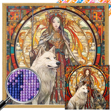 Load image into Gallery viewer, White Wolf And Girl 30*30CM Full Square Drill Diamond Painting
