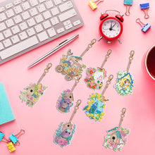 Load image into Gallery viewer, 8PCS Double Sided Diamond Art Keyring Birds Birdhouses Diamond Painting Keychain
