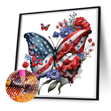 Load image into Gallery viewer, Stars And Stripes Butterfly 30*30CM Full Round Drill Diamond Painting
