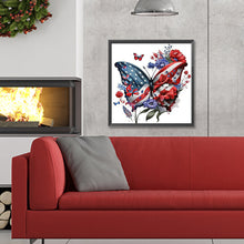 Load image into Gallery viewer, Stars And Stripes Butterfly 30*30CM Full Round Drill Diamond Painting
