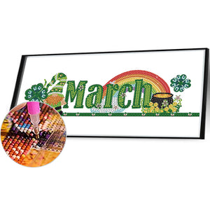 Goblin Calendar 40*20CM Partial Special Shaped Drill Diamond Painting