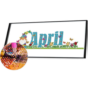 Goblin Calendar 40*20CM Partial Special Shaped Drill Diamond Painting