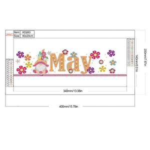 Goblin Calendar 40*20CM Partial Special Shaped Drill Diamond Painting