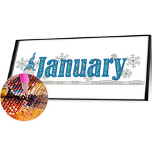 Load image into Gallery viewer, Goblin Calendar 40*20CM Partial Special Shaped Drill Diamond Painting

