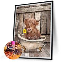 Load image into Gallery viewer, Young Yak Holding SunFlower 30*40CM Full Round Drill Diamond Painting
