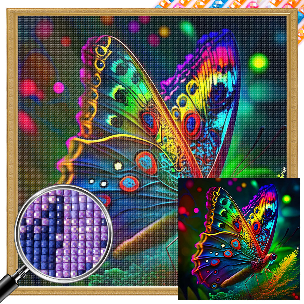 Stationary Butterfly 30*30CM Full Square Drill Diamond Painting