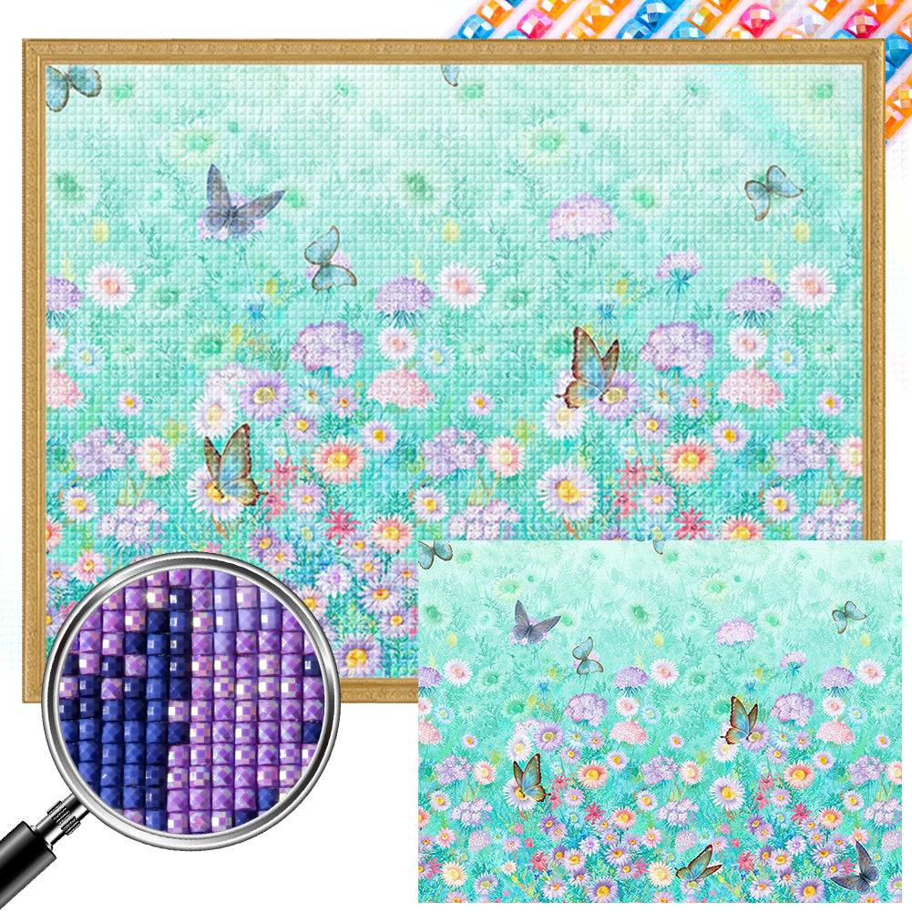 Butterfly On Flower Bush 30*40CM Full Square Drill Diamond Painting
