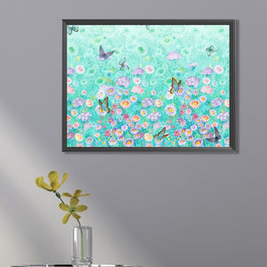 Butterfly On Flower Bush 30*40CM Full Square Drill Diamond Painting
