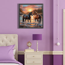 Load image into Gallery viewer, Horse 40*40CM Full Round Drill Diamond Painting
