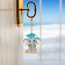 Load image into Gallery viewer, 5PCS Double Sided Diamond Painting Keychain Full Drill Keyring Cute Elephant
