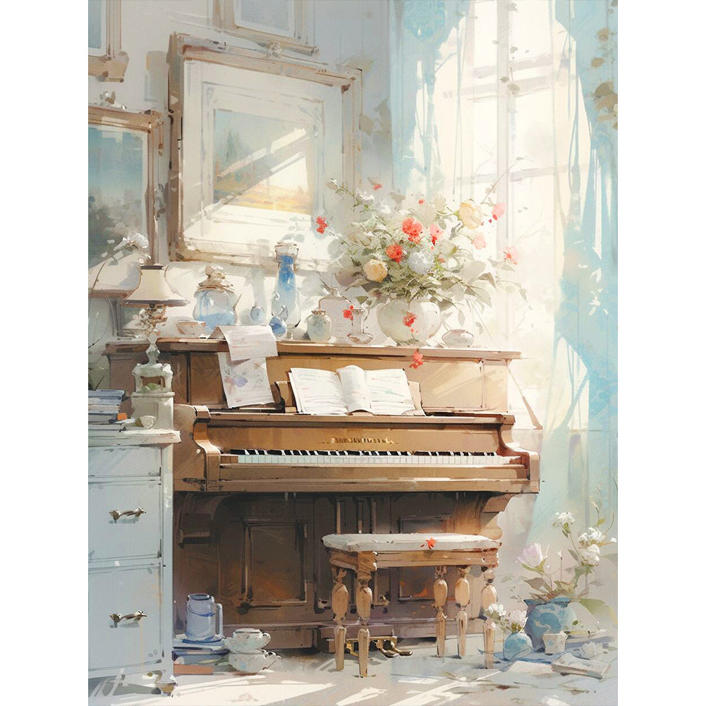 Piano¡¤Memorial 30*40CM Full Round Drill Diamond Painting