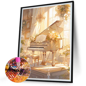 Piano¡¤Yellow 30*40CM Full Round Drill Diamond Painting