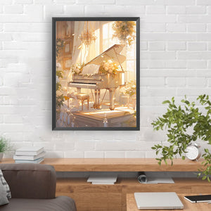 Piano¡¤Yellow 30*40CM Full Round Drill Diamond Painting