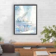 Load image into Gallery viewer, Piano¡¤White And Blue 30*40CM Full Round Drill Diamond Painting
