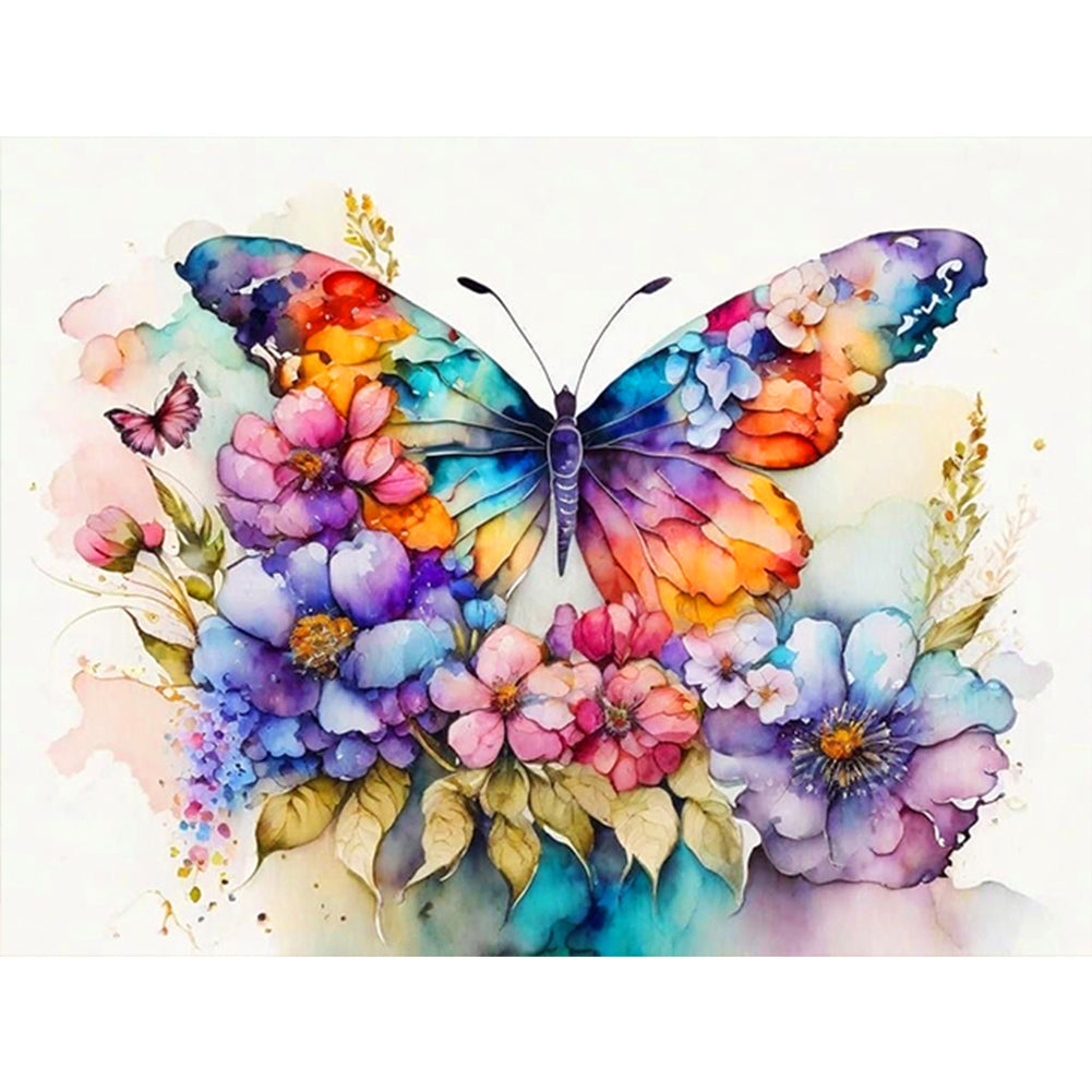 Colorful Butterfly 40*30CM Full Round Drill Diamond Painting