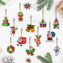 Load image into Gallery viewer, 12PCS Christmas Santa Full Drill Keyring for Christmas Home Party Decor (#162)
