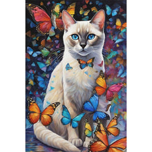 Load image into Gallery viewer, Butterfly And Cat 40*60CM Full Round Drill Diamond Painting
