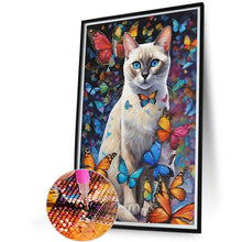 Load image into Gallery viewer, Butterfly And Cat 40*60CM Full Round Drill Diamond Painting
