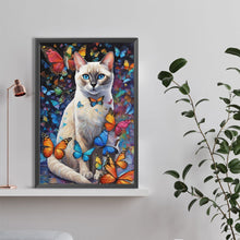 Load image into Gallery viewer, Butterfly And Cat 40*60CM Full Round Drill Diamond Painting
