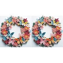 Load image into Gallery viewer, Butterfly Garland Paper Painting 30*30CM(Canvas) Partial Special Shaped Drill Diamond Painting
