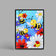 Load image into Gallery viewer, 50 Pages A5 Special Shaped Diamond Painting Diary Book for Teens (Cartoon Bee)
