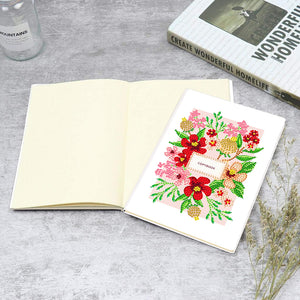 50 Pages A5 Special Shaped Diamond Painting Diary Book for Teens (Simple Flower)