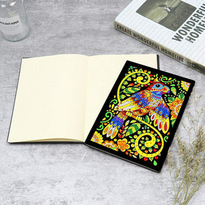 50 Pages A5 Special Shaped Diamond Painting Diary Book for Teen(Abstract Parrot)