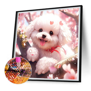 Dog On Tree 30*30CM Full Round Drill Diamond Painting