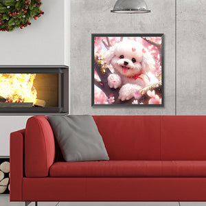 Dog On Tree 30*30CM Full Round Drill Diamond Painting