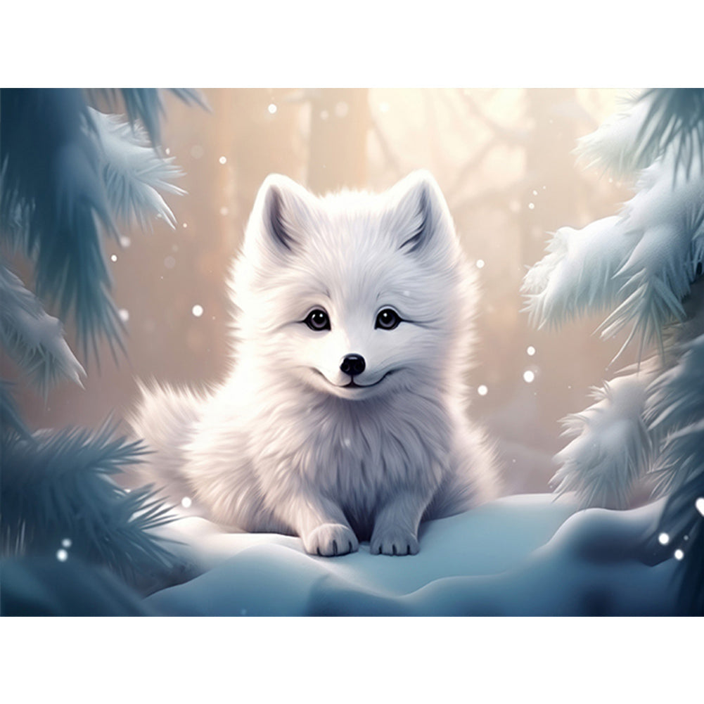 Snow Animal Wolf - Full Round Drill Diamond Painting 40*30CM