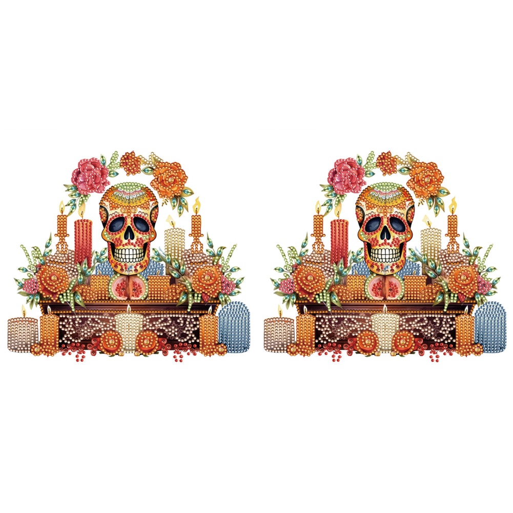 Skull Candlestick 30*30CM(Canvas) Partial Special Shaped Drill Diamond Painting