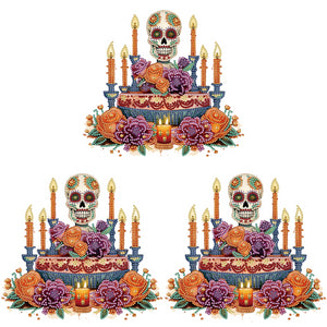 Skull Candlestick 30*30CM(Canvas) Partial Special Shaped Drill Diamond Painting