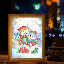 Load image into Gallery viewer, Special Shaped Diamond Painting Kit with Lights 17x22cm (Christmas Snowman #1)
