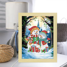 Load image into Gallery viewer, Special Shaped Diamond Painting Kit with Lights 17x22cm (Christmas Snowman #1)
