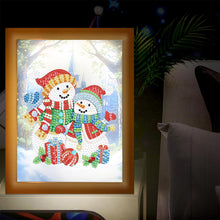 Load image into Gallery viewer, Special Shaped Diamond Painting Kit with Lights 17x22cm (Christmas Snowman #1)
