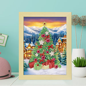 Special Shaped Diamond Painting Kit with Lights 17x22cm (Christmas Tree)