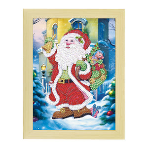 Special Shaped Diamond Painting Kit with Lights for Xmas Gifts 17x22cm (Santa)