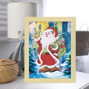 Special Shaped Diamond Painting Kit with Lights for Xmas Gifts 17x22cm (Santa)