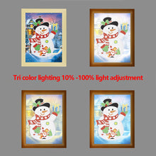 Load image into Gallery viewer, Special Shaped Diamond Painting Kit with Lights 17x22cm (Christmas Snowman #4)
